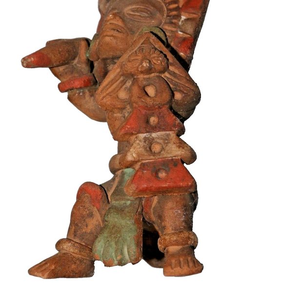 Vintage Mexicana / Mayan figure multi-color warrior figure cultural ethnic - Picture 6 of 10